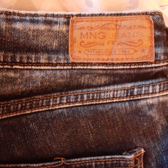 Mango MNG Jeans Womens Size 6 Gray Skinny Low Rise Acid Wash - Picture 7 of 11
